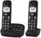 Panasonic KX-TGU132EB Digital Cordless Phone with Answering Machine, Base Unit & 2 Handsets, LCD Display, Big Buttons, Fav Call, Hearing Aid Compatible, Black