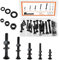 Rustark 60Pcs 5 Sizes 304 Stainless Steel Carriage Bolts with Nuts and Washers Kit Black Square Neck Carriage Bolts Screws Metric Round Head Carriage Bolt for Machinery Industry