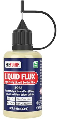 BEEYUIHF Liquid Solder Flux Dropper, Liquid Soldering Flux, No Clean Liquid Flux, Electrical Liquid Rosin Flux Solder, Liquid Flux Soldering Squeeze Bottle (30 mL/1.05Oz.)