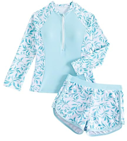 Generisch Primavera Calda Bambini Costume Da Bagno Separato Carino Yoga Costume Da Bagno Per La, Azzurro, 9-10