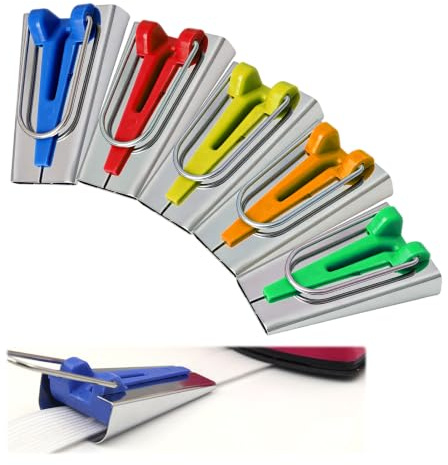 Bias Tape Maker Set, Bias Binding Maker with Five Sizes, Bias Binding Tape for Sewing and Quilting Projects, DIY Fabric Edge Finishing Tool Kit with 6mm 9mm 12mm 18mm 25mm Makers