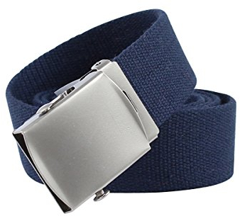 YEHMAN Ceinture sangle en toile style militaire 6 coloris 120 cm de long 3,5cm large (Marine)