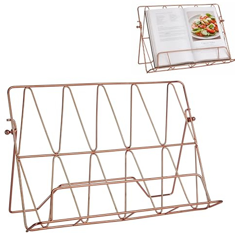 Premier Housewares 507561 Vertex Cookbook Stand - Copper Plated , 17 x 30 x 21 cm