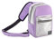 Fun Shoulder-Bag Lunchtasche kleine Kühltasche für Kosmetik, Medizin, Reisen, Ausflüge in Lavendel - Silber, 19 x 10 x 30cmH, 5,7 L Volumen