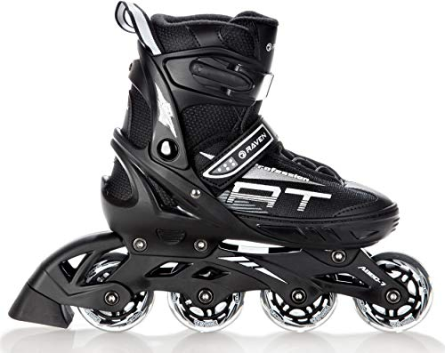 Patinaje en línea RAVEN Profession Ajustable y cambiable tamaño para Adultos niños Hombres Mujeres Negro, 38-42(25cm-27,5cm)