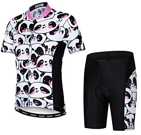 Weimostar Radtrikot Set Kinder Radtrikot Shorts Anzüge Kinder MTB Mountain Road Tops Mädchen Jungen Fahrrad Renn Trikot Fahrradbekleidung Sommer atmungsaktiv schnell trocken Schwarz-Weiss Größe S