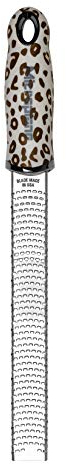 Microplane Grattugia Zester FUNKY LEOPARD ideale per Agrumi, Formaggio a Pasta dura, Zenzero, Cioccolato e Noce Moscata con Lama Fine - Made in USA