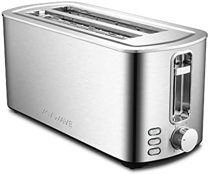 My Wave - Tostador Doble Ranura - Para Todo Tipo de Pan y Bollería - Potencia 1400W - Temperatura Regulable - Funciones Incluidas de Recalentar, Descongelar y Detener - Fabricado en Metal