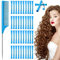 Hair Perm Rods Cold Wave Rods 40 Pieces Plastic Perming Rods Non-Slip Short Curlers Rod with Elastic Rubber Band(0.35 inches) Blue