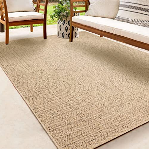 the carpet Kansas - robusto tappeto per esterni ed interni in juta naturale, resistente alle intemperie, adatto a terrazze e giardini, 60 x 90 cm