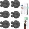 Zayin Silicone Toothbrush Zahnbürstenhalter Rasiererhalter Multifunktions-Haken Wasserdicht Selbstklebend Zahnbürstenhaken Stopfenhalter (6 Stück Schwarz)
