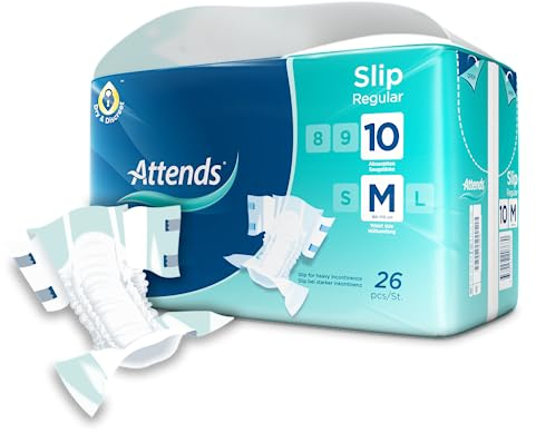 Attends Unisex Inkontinenzeinlagen, Slip, Regular 10, Medium, 1 Packung mit 26 Stück