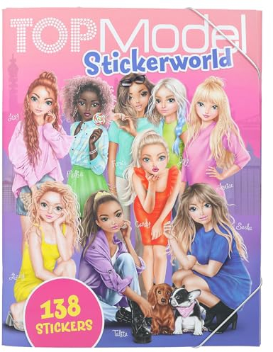 Depesche 12702 TOPModel Stickerworld - Stickerbuch mit 20 Hintergrundseiten zum Selbstgestalten, inklusive 138 Aufkleber