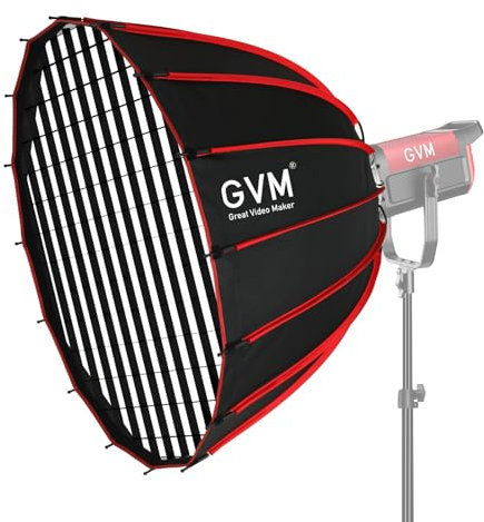 GVM 90 cm/36 Zoll Parabol Softbox Bowens Halterung, Softbox Quick Set mit Gird, kompatibel mit PRO SD200B SD300B SD400B SD500B SD650B/ und Anderen Bowens Mount LED Dauerlicht und COB Studioleuchte