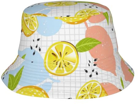 Chapeau cloche imprimé galaxie pour adolescents, femmes, hommes, enfants, unisexe, pliable, voyage, plein air, Fruits Citron, taille unique
