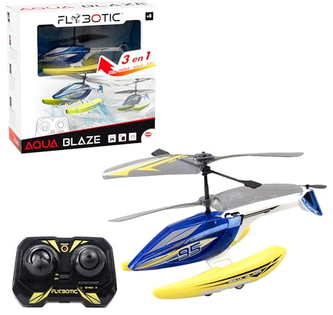 Bizak FLYBOTIC Aqua Blaze, elicottero radiocomandato 3 in 1, psrs Guidare a terra, aria e acqua, con telecomando radio direzionale, per bambini e adulti, (62004795)