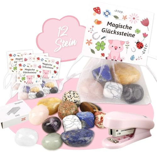 Aitsite 12 Set Di Pietre Portafortuna Per I Regali Di Compleanno Dei Bambini Pietre Portafortuna Regali Festa Di Compleanno Dei Bambini Regali Di Capodanno Pietra Magica Del Coraggio Per Bambini