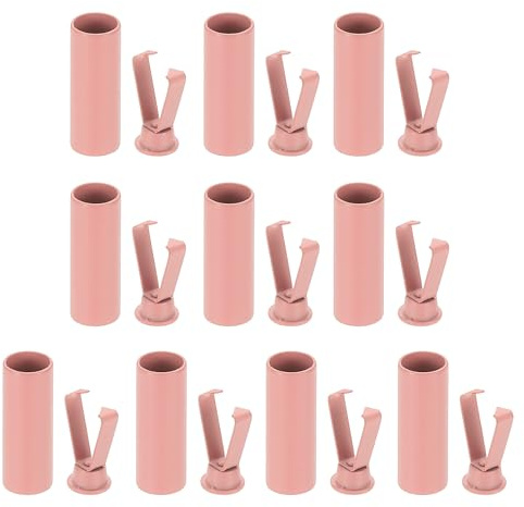 PATIKIL Skosnöre spetsar, 10-pack zinklegering skosnöre huvud cylindriska spetsar snören ände ersättning för skosträng reparation kläder byxor sträng gör-det-själv, rosa, Rosa, En Storlek
