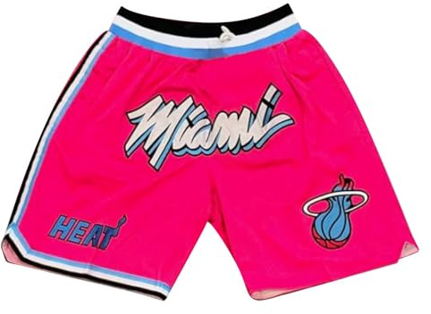Miami Heat City Edition - Pantaloncini da uomo, estivi, per uomo all'aperto, uniformi con tasca, asciugatura rapida, pantaloni alla moda, pantaloncini corti sportivi per pallacanestro