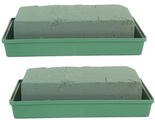 Generic 2Pcs Floral Bowls with Water Absorb Flower Mud for Grave Flower Arrangements for Outdoor Decorations and DIY Floral Designs