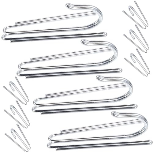 Hemobllo Ganchos Plegables para Cortinas de Ducha de 50 Unidades, Acero Inoxidable, 4 Puntas, Accesorios para Cortinas de Baño, Ideales para Colgar Visillos