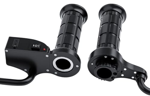 Ipetboom Puños Calefactables para Motocicleta 12v Pantalla Digital Empuñaduras Eléctricas Ajustables de Nailon y Tpu Resistentes al Desgaste USB para Uso en Invierno y Protección Térmica