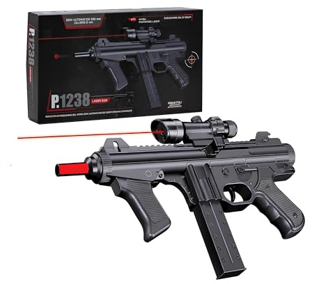 Mitra Giocattolo con Luce cm 28 Fucile Giocattolo Bambini Mitra Compatto Pistola Giocattolo Mitra MP5 M4 Gioco con Luci Mitragliatrice Giocattolo per Bambini Gioco Fucile Mitragliatore Cosplay (a)