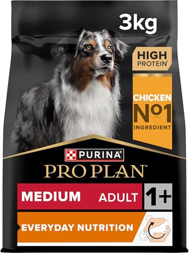 Pro Plan Medium Adult Everyday Nutrition, Hundefutter trocken, reich an Huhn, 1er Pack (1 x 3 kg)