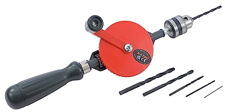 KATSU Taladro Manual de Mano, 1/4 (0,6-6mm) Capacidad de Precisión de Mandriles, Taladro Manual de Doble Piñón para Perforación de Placas de Circuito de Acrílico de Plástico de Madera 313013