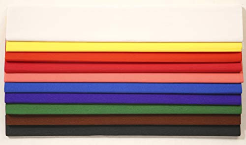 Clairefontaine 901099C - Pack of 10 Sheets of Crepe Paper - Assorted Colours - Format 2x0,50m - Crepe 40% - Creative leisure for Adults Children Arts Crafts