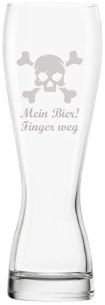 Bierglas, Bierkrug, Weizenglas mit Gravur Wunsch-Motiv und Wunsch-Name, Text personalisiert, Geschenkidee für Bierfreunde, Glas: :Weizenbier 0.3l