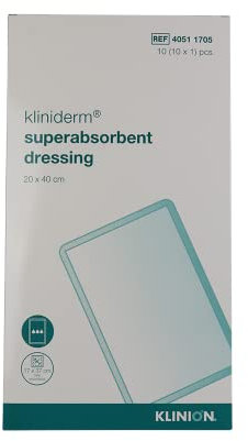 Kliniderm Superabsorbent Dressings 20cm x 40cm (Box of 10 dressings) -
