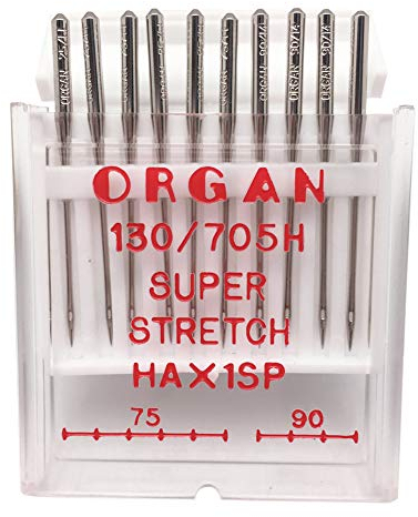 Fbshicung 10PCS Organ Needles Serger #75 - #90 Combo HAx1SP Needles for Elastic Knitted Fabric Anti-Jump Needle