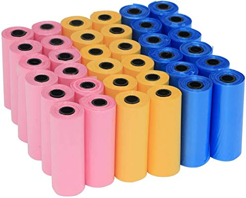 Bolsas para Excrementos de Perro, 300 Bolsas, 20 Rollos, Bolsa Caca de Perro Bolsa de Basura para Mascotas (Bolso Color, 20 Rollos, 300 Bolsos)