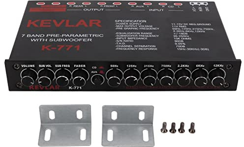 Ecualizador Gráfico de o para Automóvil Ecualizador Paramétrico Universal para Automóvil Ajuste de Ganancia Variable de 7 Bandas de Paso bajo Ecualizador de Entrada de Alto Nivel para Esté