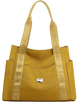 NICOLE & DORIS Schultertasche Damen Gross Handtasche Shopper Multi Tasche Umhängetasche Tote Bag Casual Henkeltasche Hobo Reisetasche für Alltag, Büro, Schule Gelb