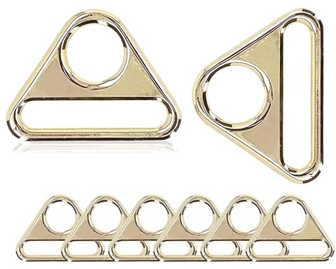 KAPSING 6 Stück Metallring Gold Triangel D Ringe Dreieck D Ringe 25mm Gürtelschnalle Nähen Zubehör Taschenzubehör für Handtasche Rucksackgurte