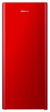 Hisense RR220D4BRE - Frigorífico Una Puerta, Congelador Freeze Zone, 165 L de capacidad, 128 cm alto, Class E, Botellero, Cycle Defrost (Cíclico), Cajón Frutas Y Verduras, Color Rojo