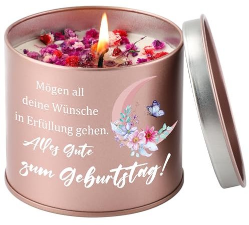 PRSTENLY Geburtstagsgeschenk für Frauen,9OZ Geburtstagskerzen Geschenk Freundin Geburtstag Lavendel Duftkerze Geschenke für Mama Oma Tochter Schwester Beste Freundin 18 30 40 50 60 Geburtstag Frau