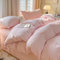 Covebett Juego de ropa de cama de 155 x 220 cm, diseño a cuadros, color rosa y blanco, diseño geométrico a cuadros, funda nórdica y funda de almohada de 80 x 80 cm, cremallera