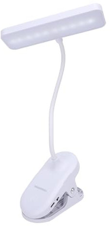 Skrivbordsklämma på Lampa LED Bordslampa 3 Färgtemperatur Steglös Dimmer Uppladdningsbar Läslampa med Klämma, Batteri för Sänggavel, Inbyggd