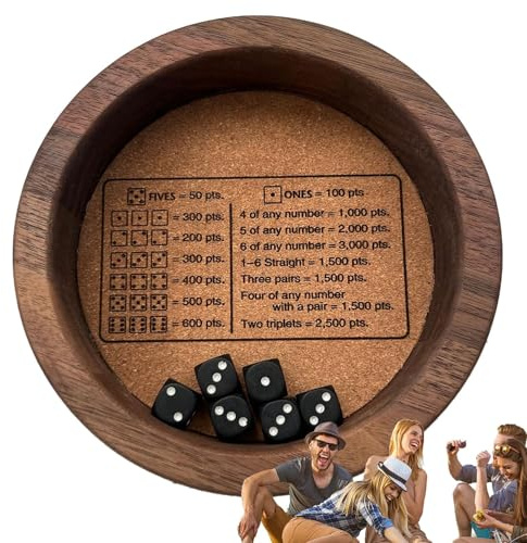 Plateau à dés en Bois - Jeu de dés Classique pour la | Plateau de Jeu fabriqué à la Main, Durable et idéal pour Les réunions, Les soirées de Jeux et Les activités de Plein air.