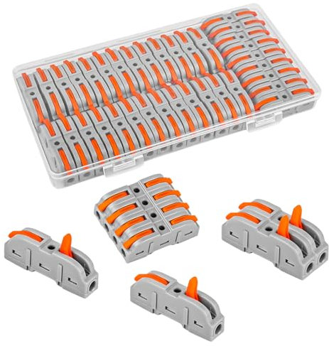 VMUTGA Clamp with Actuation Lever, Kabelverbinder, 35 Stück Verbindungsklemmen, 4mm² Leiter Klemme, SPL-1 kabelklemmen Elektro, Aktualisierte Versionen Können Frei kombiniert Werden SPL2-5