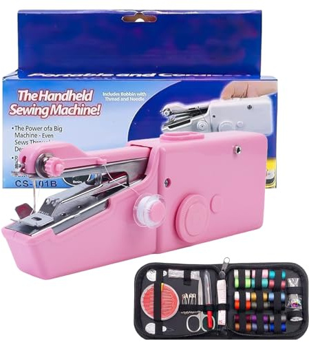 Handheld Sewing Machine, Mini Sewing Machine with with Accessories Set, Hand Stitching Machine for Clothes,Fabrics, DIY Home Travel