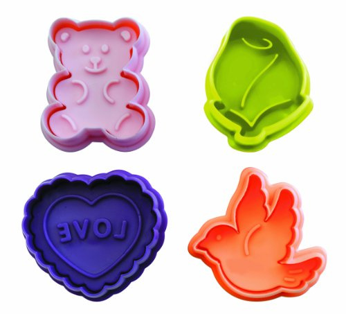 Ibili 732900 - Set 4 cortapastas con expulsor San Valentín