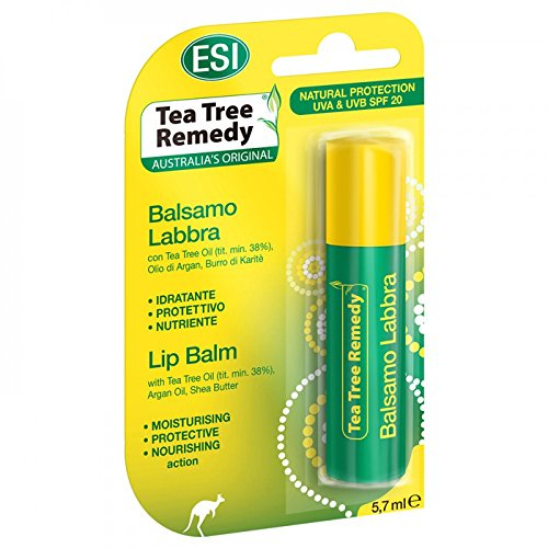 ESI Tea Tree Remedy Lip Balm Stick with SPF20, Nourishing, Balsamic Flavor, Natural Ingredients, Dry Skin, Sun Protection, Outdoor Activities