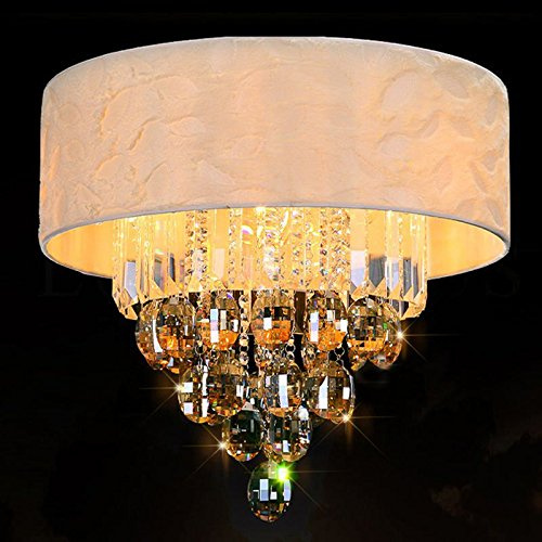 39,9 cm cristallo camera da letto lampadario europeo tessuto sala studio lampada da soffitto soggiorno ciondolo plafoniera lampadario