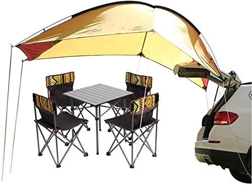 Sport Tent-Wasserdichtes Vorzelt Vordach Tragbares Auto SUV Heckzelt Klappzelt Anhänger Markise für Camping 4 Personen (Weiß/grün)