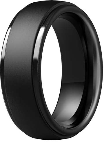 ThunderFit Silicone Rings for Men, Step Edge Rubber Wedding Bands 10mm Wide