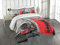 ABAKUHAUS London Tagesdecke Set, London Retro Telefonzelle, Set mit Kissenbezug luftdurchlässig, für Einzelbetten 170 x 220 cm, Rot Grauen